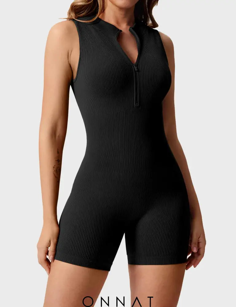 Onnat Rachel Ribbed Seamless Romper Jumpsuits