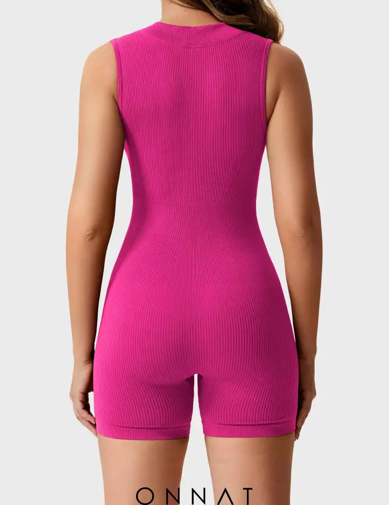 Onnat Rachel Ribbed Seamless Romper Jumpsuits