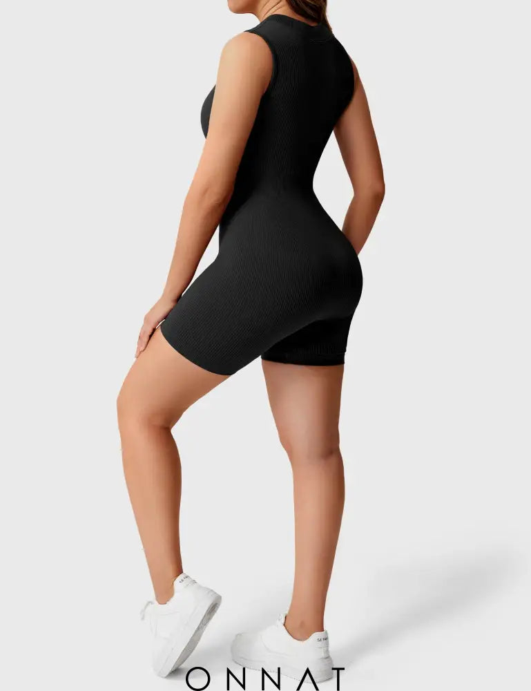 Onnat Rachel Ribbed Seamless Romper Jumpsuits