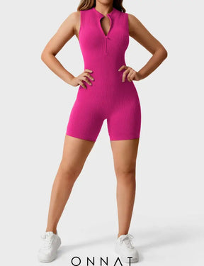 Onnat Rachel Ribbed Seamless Romper Jumpsuits