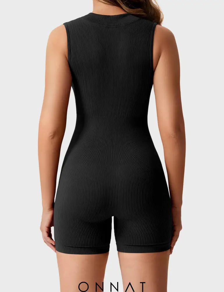 Onnat Rachel Ribbed Seamless Romper Jumpsuits