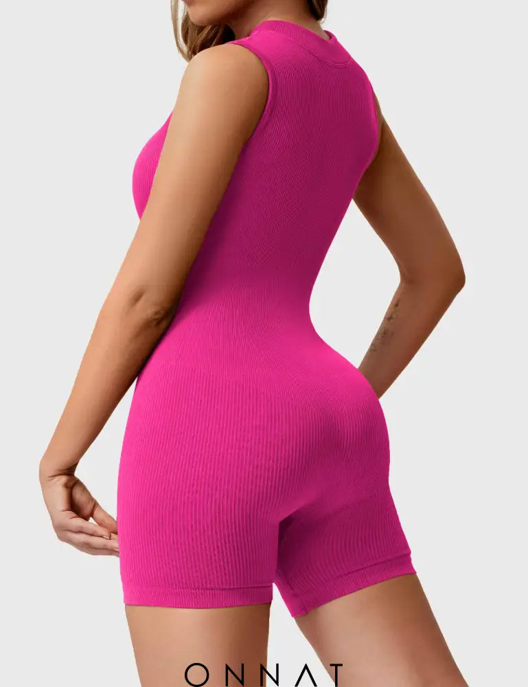 Onnat Rachel Ribbed Seamless Romper Jumpsuits