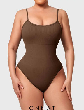 Onnat Rosi Seamless Workout Bodysuit Brown / S Jumpsuits