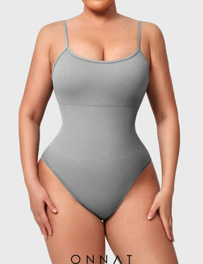 Onnat Rosi Seamless Workout Bodysuit Light Grey / S Jumpsuits