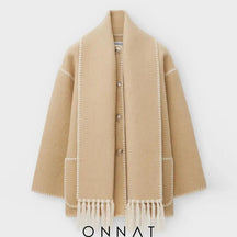 Onnat Scarf Coat Beige / S Coats & Jackets