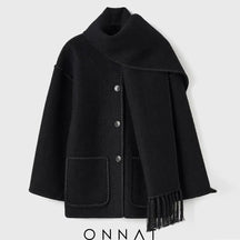 Onnat Scarf Coat Black / S Coats & Jackets