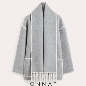 Onnat Scarf Coat Grey / S Coats & Jackets