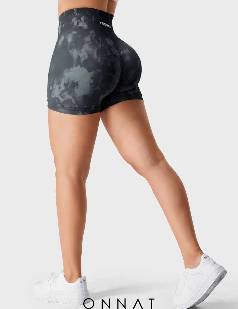 Onnat Seamless Print Jada Leggings/ Shorts/ Bras Shorts / Black Xs Leggings