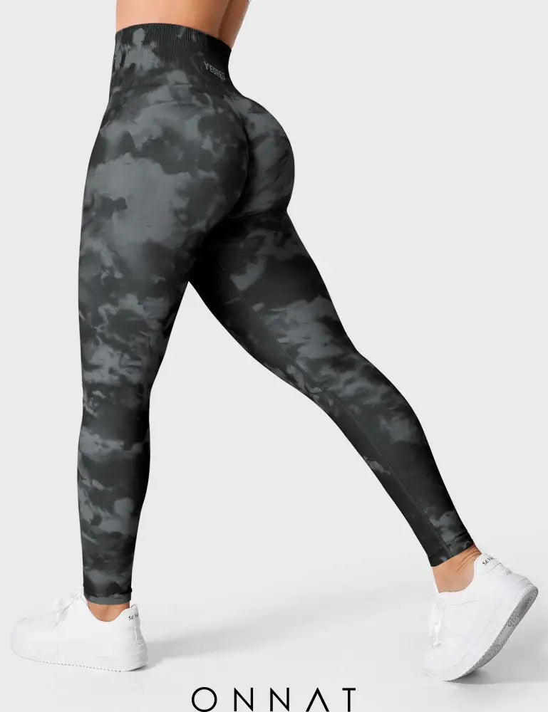 Onnat Seamless Print Jada Leggings/ Shorts/ Bras Leggings / Black Xs