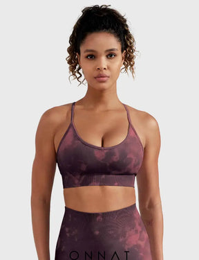 Onnat Seamless Print Jada Leggings/ Shorts/ Bras Bra / Chestnut Red Xs Leggings