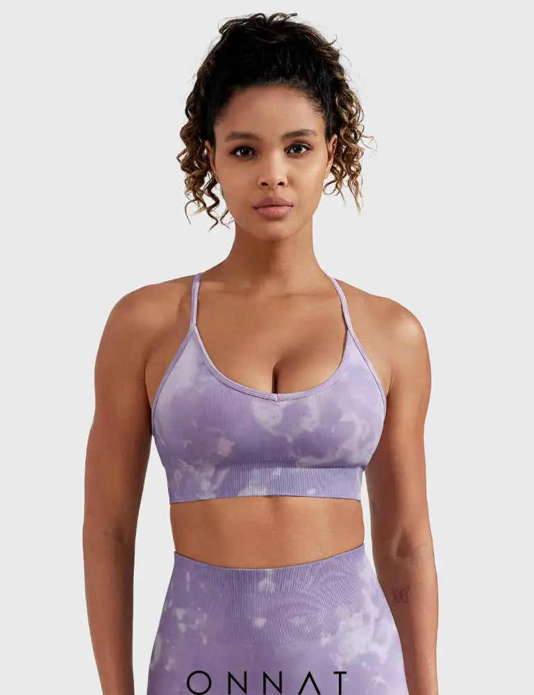 Onnat Seamless Print Jada Leggings/ Shorts/ Bras Bra / Violet Xs Leggings