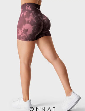 Onnat Seamless Print Jada Leggings/ Shorts/ Bras Shorts / Chestnut Red Xs Leggings