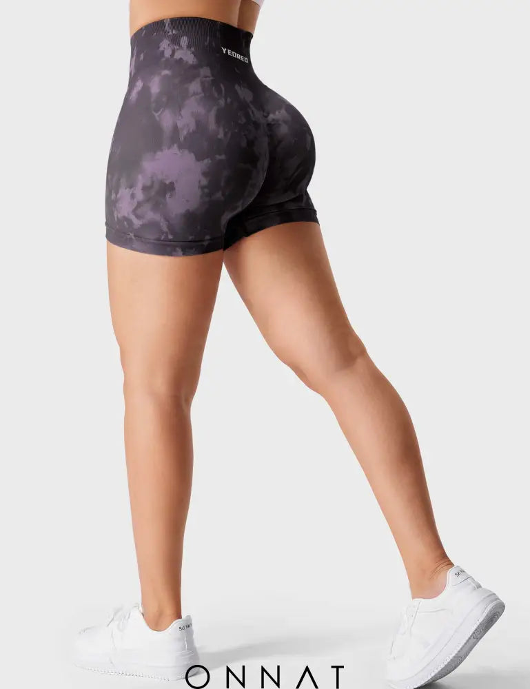 Onnat Seamless Print Jada Leggings/ Shorts/ Bras Shorts / Dark Purple Xs Leggings