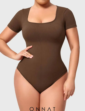 Onnat Seamless Rubi One Piece Workout Bodysuit Brown / S Jumpsuits