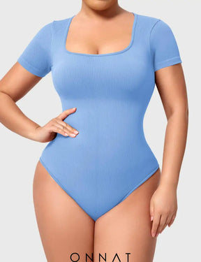 Onnat Seamless Rubi One Piece Workout Bodysuit Light Blue / S Jumpsuits