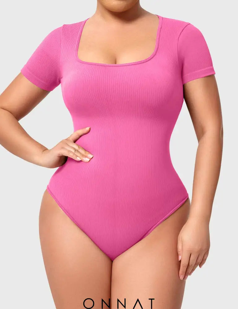 Onnat Seamless Rubi One Piece Workout Bodysuit Pink / S Jumpsuits