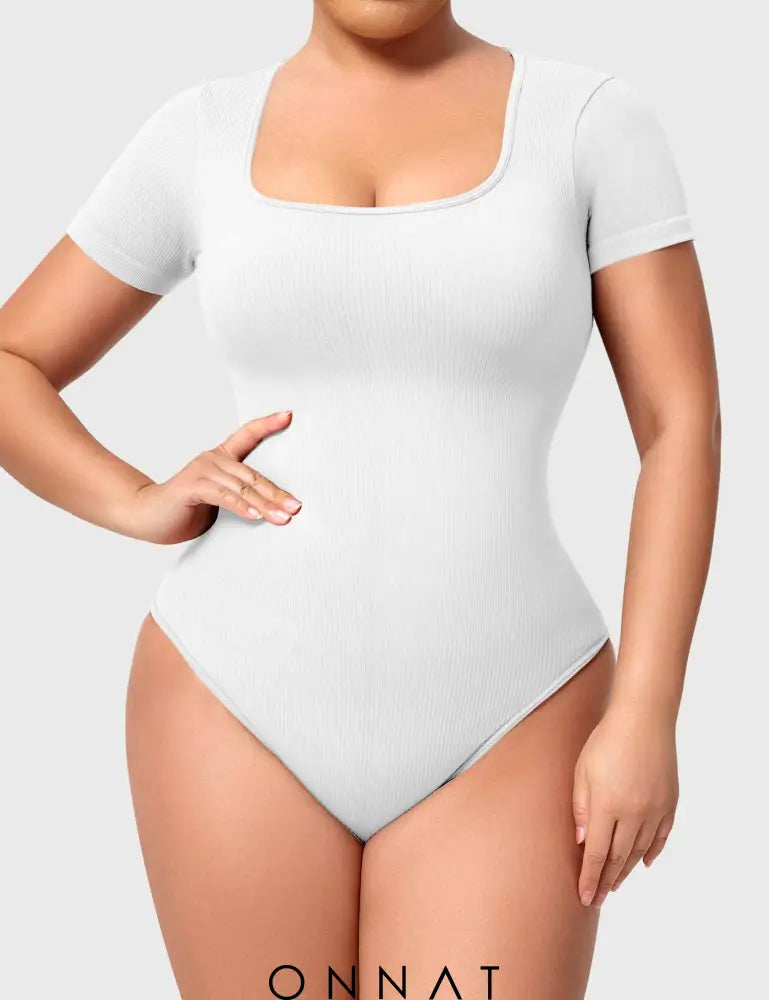 Onnat Seamless Rubi One Piece Workout Bodysuit White / S Jumpsuits