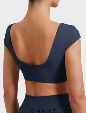 Onnat Slice Open Back Crop Top Tops