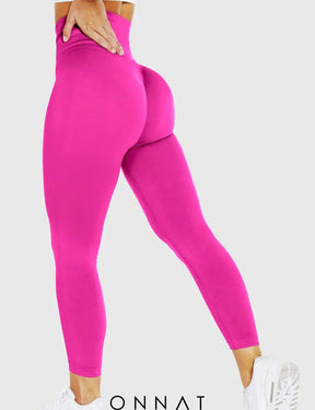 Onnat Solid Leggings Magenta / S