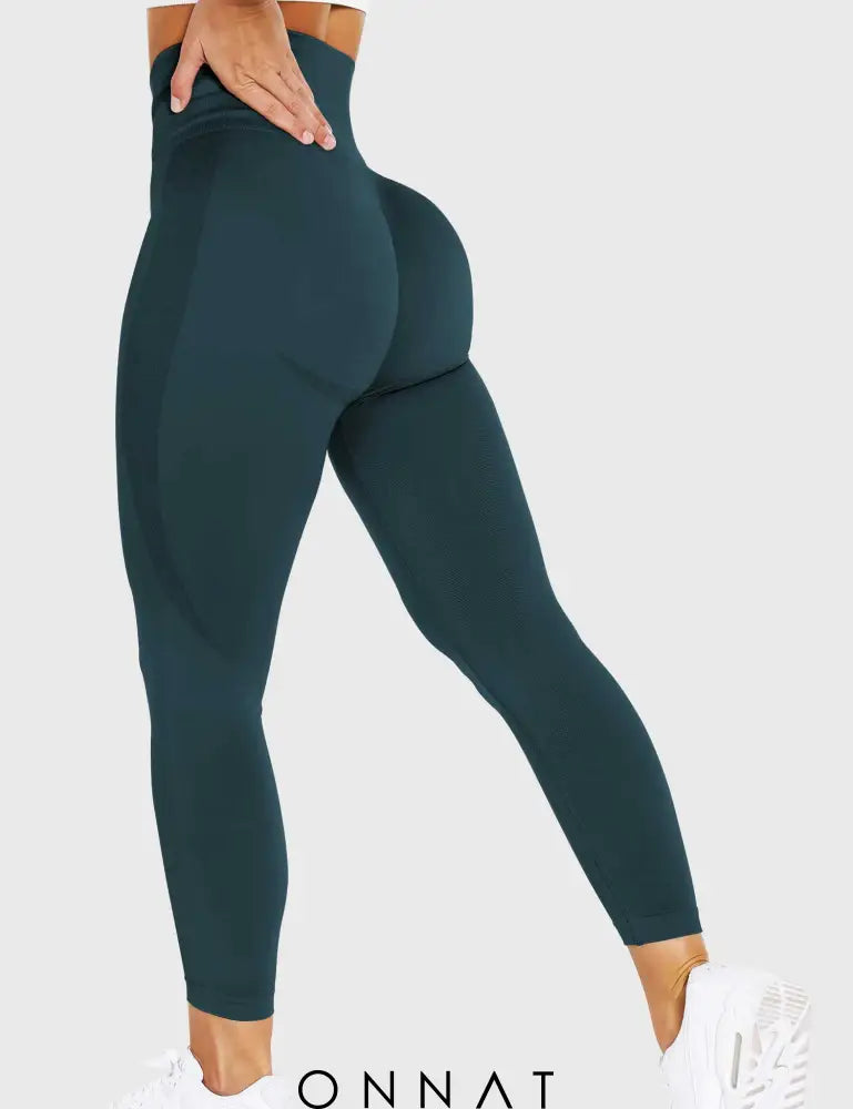 Onnat Solid Smile Contour Leggings Blue Green / S