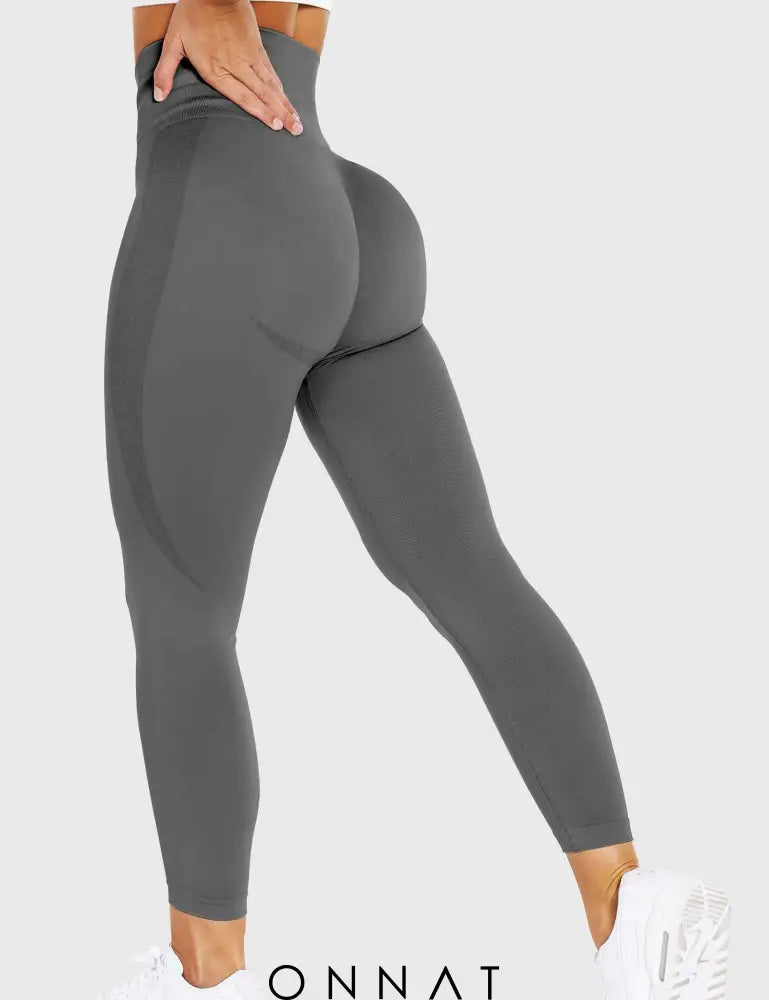 Onnat Solid Smile Contour Leggings Dark Grey / S