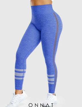 Onnat Stripe Mesh Leggings Blue / S