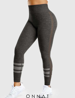 Onnat Stripe Mesh Leggings Grey / S