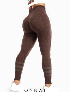 Onnat Stripe No Mesh Leggings Chocolate / S