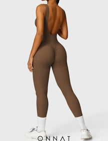 Onnat Swanky Seamless Jumpsuit / Brown S Jumpsuits