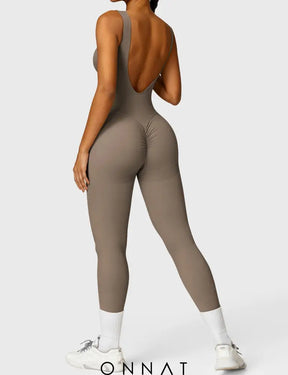 Onnat Swanky Seamless Jumpsuit / Light Brown S Jumpsuits