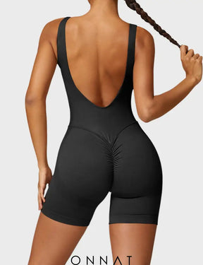 Onnat Swanky Seamless Romper Black / S Jumpsuits