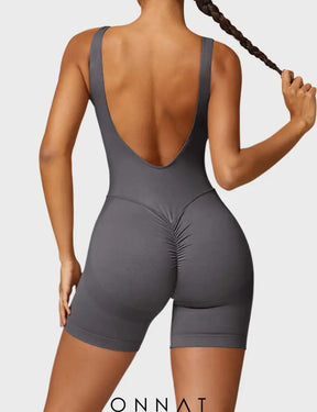 Onnat Swanky Seamless Romper Dark Grey / S Jumpsuits