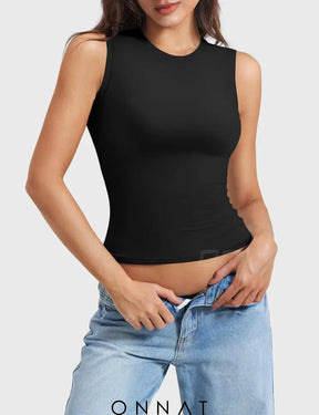 Onnat Sweeney Mock Neck Tank Tops