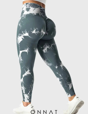 Onnat Tie Dye Seamless Leggings Grey / S