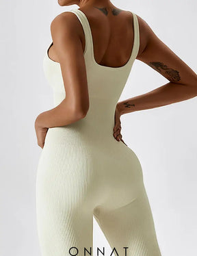 Onnat U-Neck Seamless Jumpsuit Jumpsuits