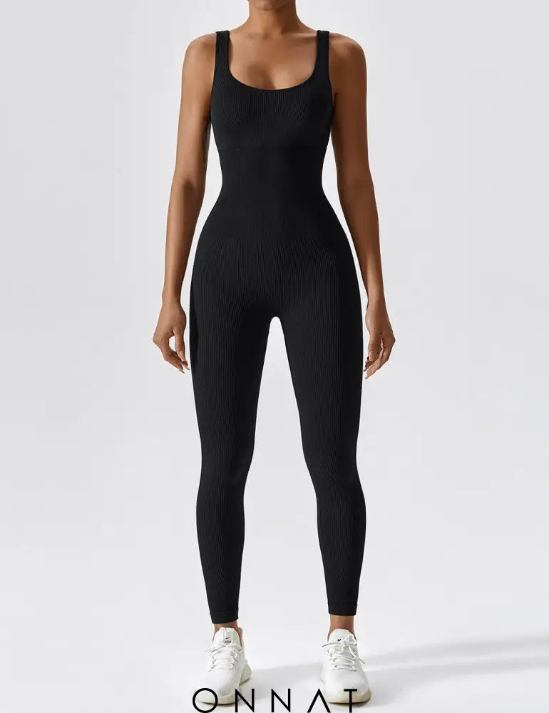 Onnat U-Neck Seamless Jumpsuit Jumpsuits