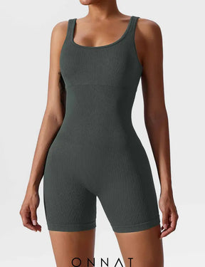 Onnat U-Neck Seamless Romper Jumpsuits