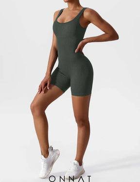 Onnat U-Neck Seamless Romper Jumpsuits