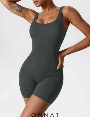 Onnat U-Neck Seamless Romper Jumpsuits