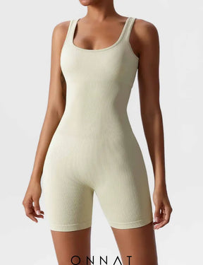 Onnat U-Neck Seamless Romper Jumpsuits