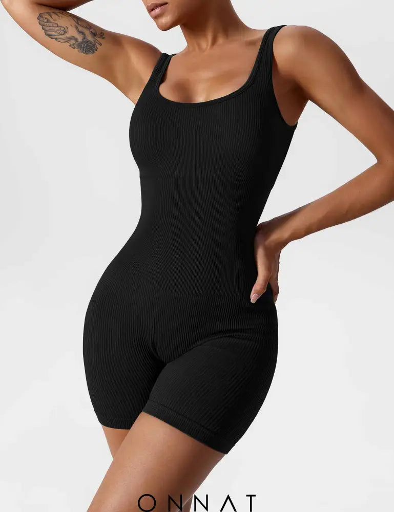 Onnat U-Neck Seamless Romper Jumpsuits