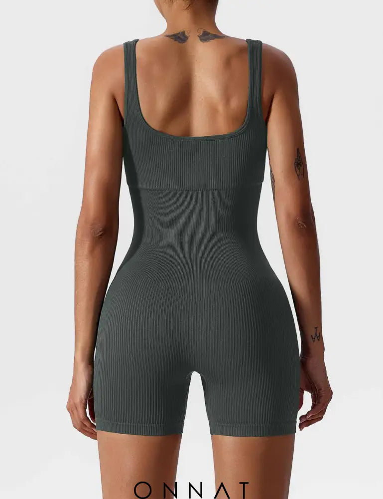 Onnat U-Neck Seamless Romper Jumpsuits