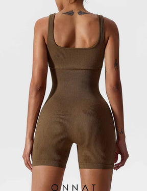 Onnat U-Neck Seamless Romper Jumpsuits