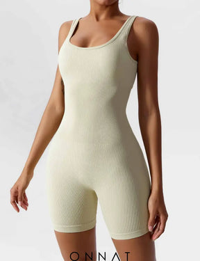 Onnat U-Neck Seamless Romper Jumpsuits