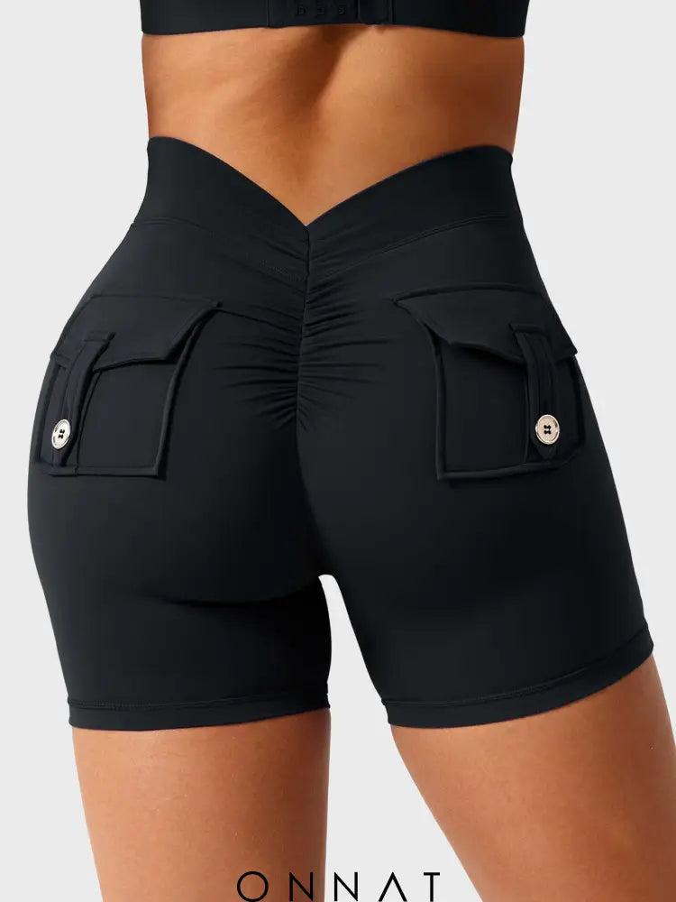 Onnat V-Back Charm Shorts Black / Xs