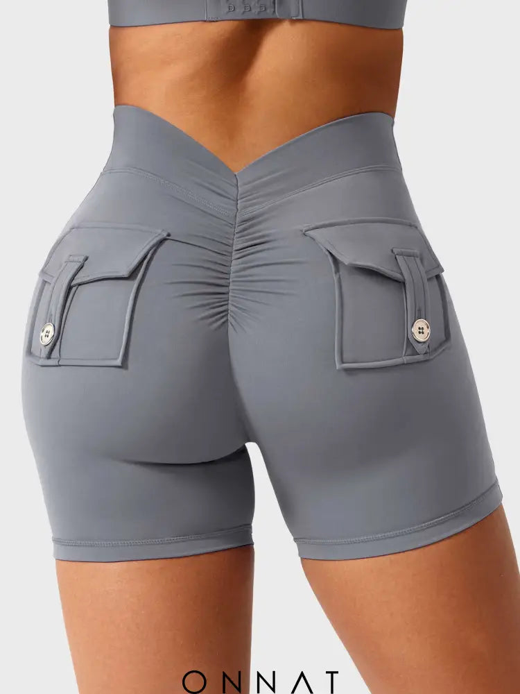 Onnat V-Back Charm Shorts Blue Grey / Xs