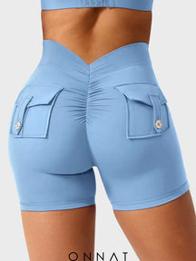 Onnat V-Back Charm Shorts Light Blue / Xs