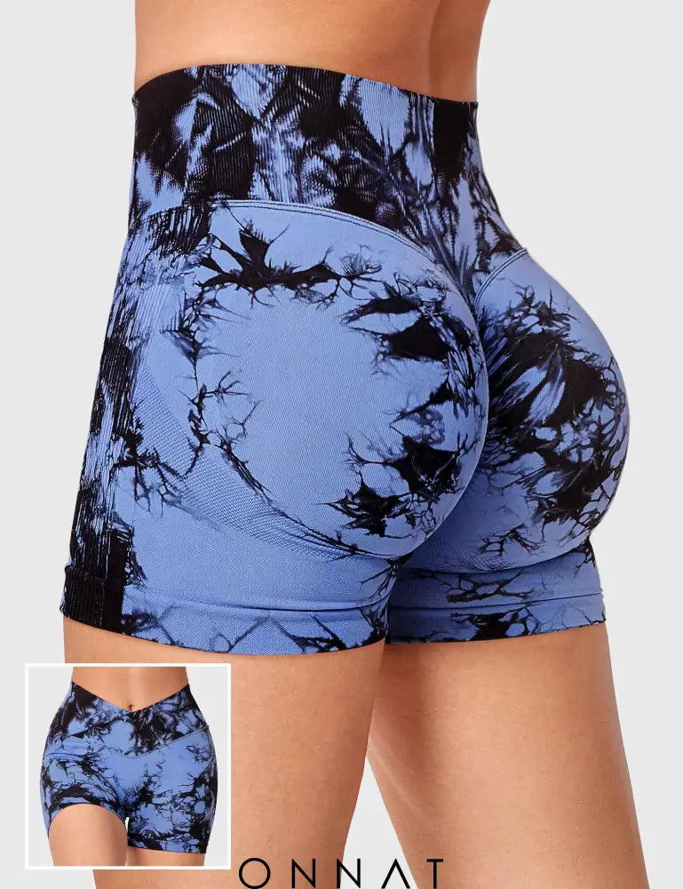 Onnat V-Waistband 3.6’ Professional Tie Dye Shorts Dark Blue / Xs