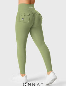 Onnat V-Waistband Charm Leggings Bean Green / Xs