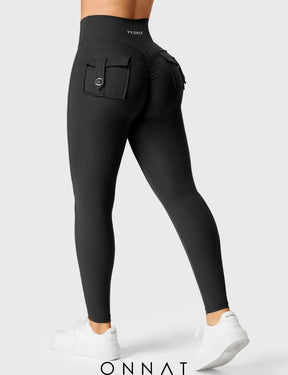 Onnat V-Waistband Charm Leggings Black / Xs